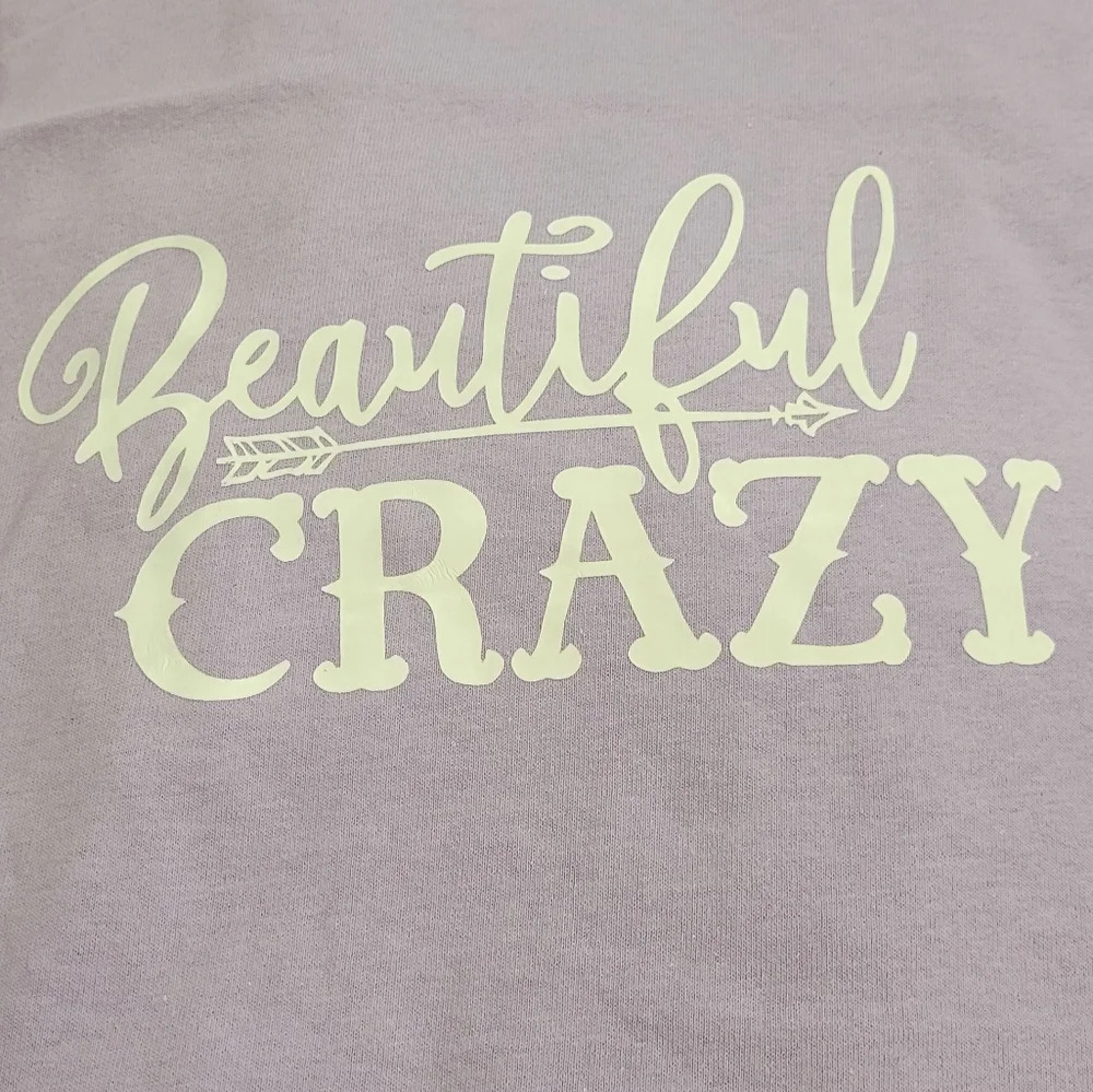 Beautiful Crazy Liliac Purple Hanes T-Shirt Short Sleeve 100% Cotton